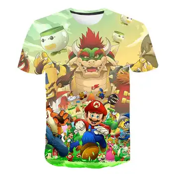 2020 Super Mario dibujos animados de verano caliente de la venta la camiseta de los Niños Casual Tops Niños Niñas camiseta de dibujos animados Mario T-shirt Ropa de Niños