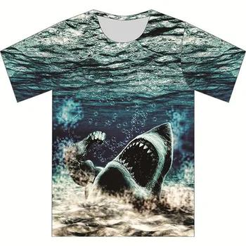 2020 Verano de las Mujeres/de los Hombres Peces de colores de Impresión T-shirt de Tiburones Tortugas de Mar, Delfines Animal Divertido Diseño de la camiseta de Niñas y Niños, Jóvenes Camisetas
