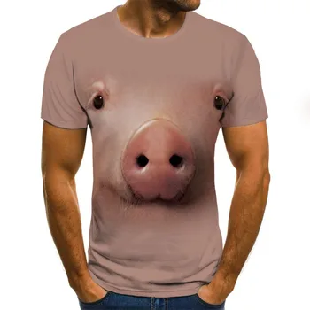 2020 Verano nueva cerdo impresión del patrón de la camisa de la diversión de la camiseta hip-hop ropa de manga corta T-shirt ropa de calle impresos en 3d T-shirt me