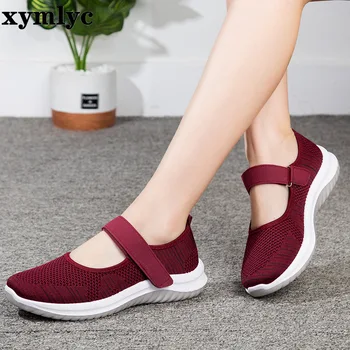 2020 verano nuevo estilo de las mujeres zapatos planos de las mujeres de Mary Jane malla de tela casual cómodo casual zapatos zapatos de las mujeres
