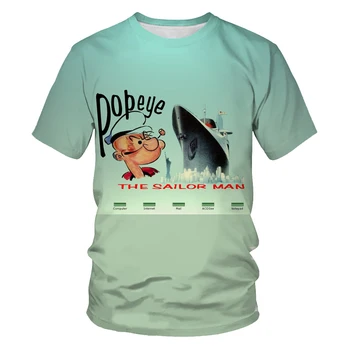 2020 verano nuevos hombres de la T-shirt de impresión 3D T-shirt de Popeye patrón de los niños T-shirt de padre-hijo de material de desgaste suave y comforta
