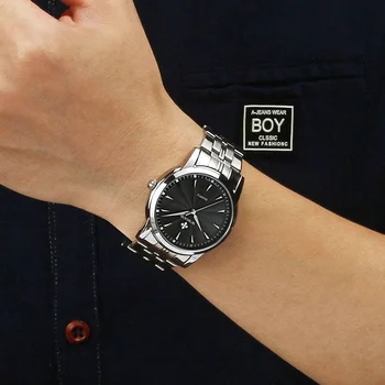 2020 WWOOR Mens del Deporte de la prenda Impermeable de los Relojes de Lujo de la Marca Completa de Acero Negro Reloj de Pulsera de los Hombres de Negocios Reloj de Cuarzo relojes homme