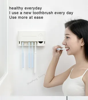 2020 XiaoMi YouPin Sothing Luz UV Esterilizador de cepillos de dientes Titular de Inhibir bacterias Antibacteriano Automático Dispensador de Pasta de dientes