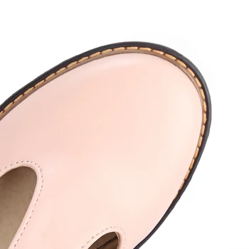 2020 Zapatos de Mujer punta Redonda de la Primavera de Bombas de nueva Gruesos Tacones de Mary Jane Causal de las Señoras Zapatos Gruesos Tacones Blanco Rosa Negro 34-43 46781