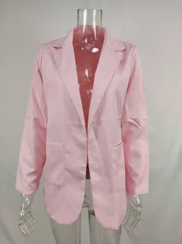 2020suit chaqueta de mujer de otoño de la mujer de la chaqueta de la moda solapa Slim largo cardigan temperamento traje de chaqueta mujer