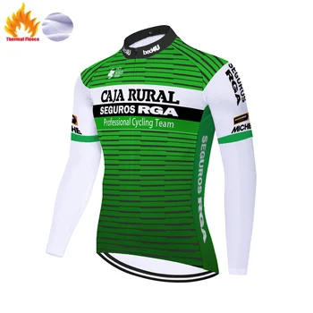 2021 CAJA RURAL de Invierno de Ciclismo jersey de forro Térmico de manga larga camiseta para Bicicletas de mtb Bicicleta ciclismo jersey tricotas hombre ciclismo