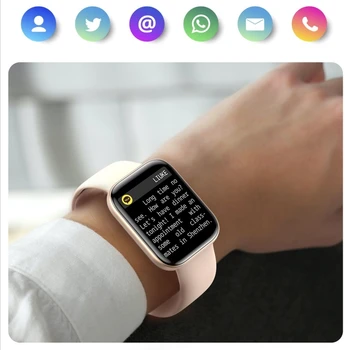 2021 Nuevo Reloj Inteligente 1.69 pulgadas Ultra-delgado de la Plaza de la Pantalla de la prenda Impermeable IP68 Tiempo de Espera de Oxígeno en la Sangre Monitor Smartwatch Mujeres Hombres