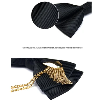 2021 Nuevos Diseñadores de la Marca de Metal de Oro Alas de la pajarita para los Hombres de Moda Casual de la Capa Doble de la Mariposa Bowtie Parte de la Boda Caja de Regalo 5060