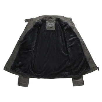 2021 vintage gris mate de cuero de la chaqueta de las mujeres de lana interior de invierno de gamuza de cuello de pie motorista abrigo moda de chica cool