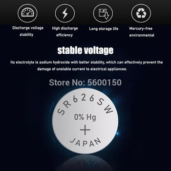 20pc PARA SEIZAIKEN Original 377 SR626SW SR626 AG4 1.55 V Óxido de Plata Reloj Botón de la Batería de Celda de Moneda de HECHO EN JAPÓN