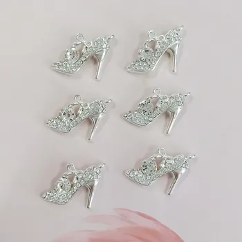 20pcs/lot preciosa bling Encanto tacones de zapatos con diamantes de imitación colgante del collar de la pulsera de los accesorios del pelo de bricolaje accesorios de la joyería