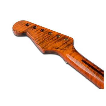 21 Trastes De Guitarra Eléctrica Cuello Diapasón De Tigre Llama Arce Mango De La Guitarra Eléctrica De Manejar Partes De Instrumentos Musicales De Cuerda