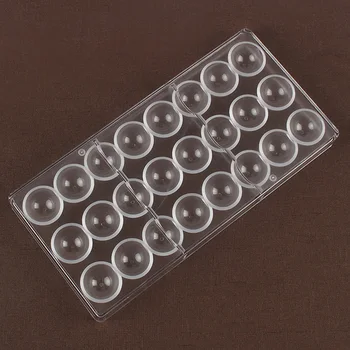 24 cavidades 3D Semi Esfera de cocina de Plástico de Chocolate en Forma de Bola de Policarbonato DIY Moldes de Pastelería Herramientas