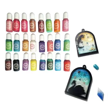 24 Pcs/set de Cristal Epoxi Pigmento de la Resina UV Tinte DIY de la Joyería Artesanía Colorante