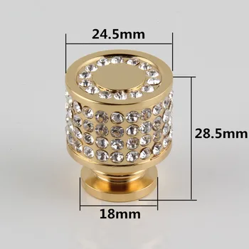 24K Oro Real o Chrome checa Cristal Cajón del Gabinete Perillas Armario de la Manija de la Puerta de los Muebles Pomos Tiradores