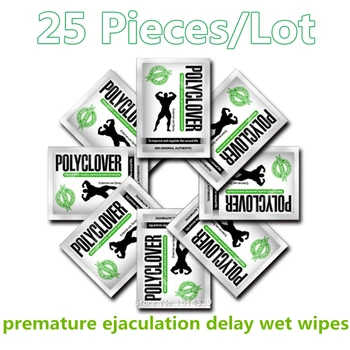 25Pcs/Lot Masculina hierbas reforzador del sexo para los hombres Retraso de la eyaculación prematura retraso toallitas húmedas para los Hombres Duración De 60 Minutos spray