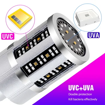 265nm Luz Ultravioleta Bactericida de la Esterilización de la Lámpara 9 18 UVC Bombilla LED E27 LED UV de la Lámpara Desinfection de Luz LED de Maíz Bombilla de 220V 16664