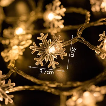 2M/3M 20LED Snowflaker Garland Cadena de Luces Alimentado por Batería Flores de Cerezo de Hadas de la Luz Para el Año Nuevo Árbol de Navidad Decoración para el Hogar