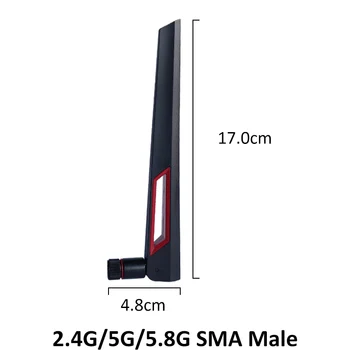 2pcs 2.4 GHz 5 ghz 5.8 Ghz Antena real de 8dBi SMA Conector Macho de 2.4 g 5.8 g de Banda Dual wifi Antena + 21cm RP-SMA Macho Cable Flexible
