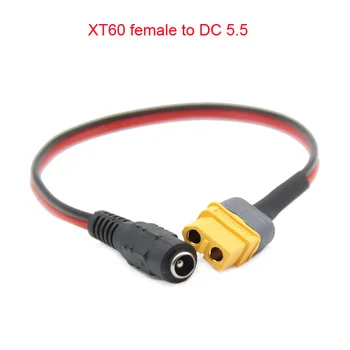 2PCS 30cm Acumular XT60 XT30 T Enchufe Hembra Para DC5.5 2.1 Conector de Adaptador de Carga Cable de Skyzone Fatshark FPV Gafas de Batería