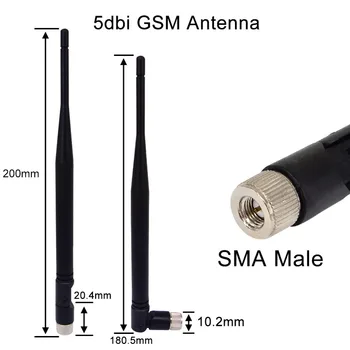 2PCS 5 dbi antena GSM gsm 824-960Mhz 1710-1990Mhz SMA MACHO conector del Adaptador de 110419