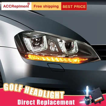 2Pcs LED de los Faros delanteros Para VW Golf 7 2013-led luces del coche Angel eyes de xenón HID KIT de faros Antiniebla Luces Diurnas LED