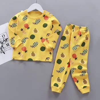 2PCS/Set de Bebé Niñas Conjuntos de Pijama Lindo de la Historieta del Algodón estampado Niños ropa de dormir de Trajes de Otoño Invierno 0-7T Niños Pijamas Ropa