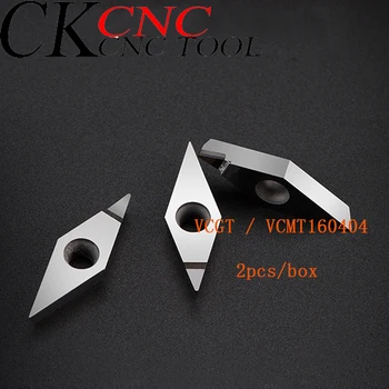 2pcs VCGT / VCMT160404 PCD para el Aluminio / el cobre Policristalino de diamante herramientas de VCGT331/VCMT331 máquinas herramientas cnc de Torneado insertar