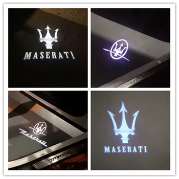 2X LED de Luces de Bienvenida Para Maserati Quattroporte Levante Ghibli GranTurismo GranCabrio Puerta Logotipo de HD Proyectores 6000K Sombra Lámparas