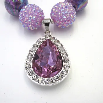 3*4.8 cm de la Princesa Sofia la Primera Púrpura en forma de Lágrima Amuleto Colgante de Collares de Gatear Niñas Grueso Collar de goma de mascar Niños Lindos Regalos