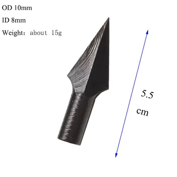 3/6/12pcs punta de Flecha de tiro con arco Tradicional Broadhead ID8mm OD9mm de Bambú Flecha de Madera de Flecha de Destino punta de Flecha de Tiro Accesorios
