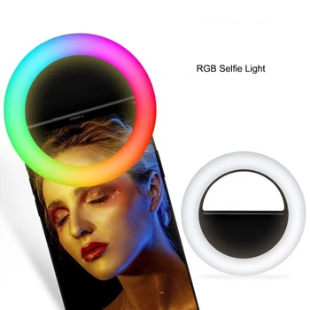 3 Colores RGB Selfie Luz 4 Modos LED del Teléfono Móvil de Luz de Relleno grabar Videos Vlogs Selfie Flash para Teléfono Portátil de la Tableta