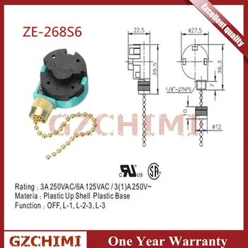 3 la Velocidad del Ventilador de Techo Interruptor de Zing Oído ZE-268S6 Tire de la Cadena de Cable de Uso de los Fans de los Aparatos de Control de Reemplazo