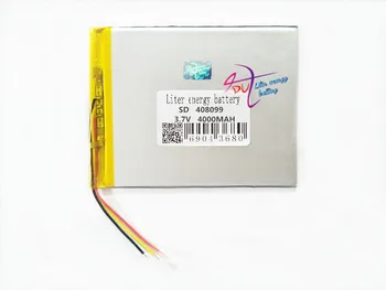 3 línea de 408099 3.7 V 4000MAH 4080100 de la Batería de la Tableta de la PC de la tableta de marca genérica nueva batería de polímero de litio