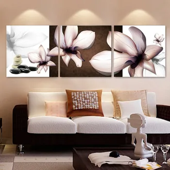 3 piezas de arte de la flor de piedra la imagen de la lona pintura al óleo cartel de salón modular de la pintura en la pared de impresión del hogar decoracion 57948