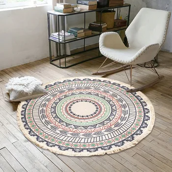3 tamaños de Estilo Bohemio Mandala vuelta del Patrón de la Alfombra Antideslizante alfombra de Baño Suave espesar franela Área de la Alfombra para la Sala de estar Decoración