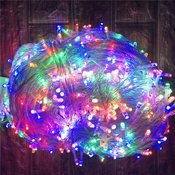 30-100M Fiesta de las luces AU reino unido Enchufe de la UE De 7 Colores de Luz Decorativa para la fiesta de Navidad de la boda de Navidad, Guirnaldas de Uso al aire libre