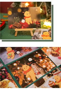 30 Pcs/Set Navidad Amigos Postal para el Bronceado de la Serie de Tarjetas de Felicitación de BRICOLAJE Revista de Decoración de artículos de Papelería
