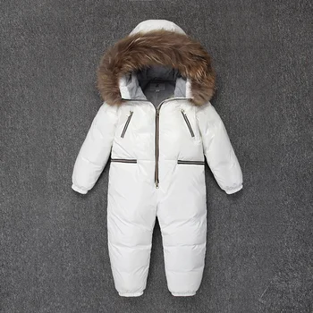 -30 ruso de alta calidad abrigo de Invierno traje de nieve 2020 Pato Abajo Chaqueta de las Muchachas de la Ropa de la ropa de Escalada Para los Niños los Niños Mono 4~10 años