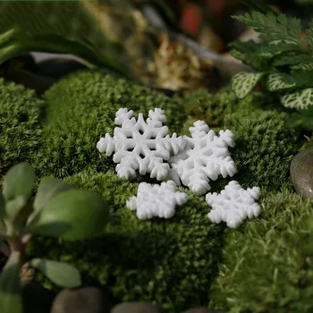 300pcs de Resina, Artesanías de Figurillas de Miniaturas Micro paisaje de Navidad de los copos de nieve del Jardín de los Bonsais decoraciones DIY Accesorios BJ042