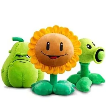 30cm de dibujos animados de la Planta de Peluche de Girasol Verde Calabaza Peashooter Pea Muñecos de Peluche para el Bebé Verduras Niño del Juguete