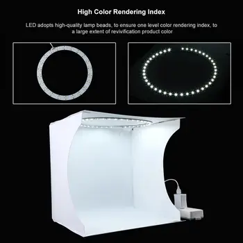 30CM Foto Lightbox Anillo LED Plegable de Iluminación de Estudio Disparo Tienda Caja con 6 Colores de fondo Portátiles