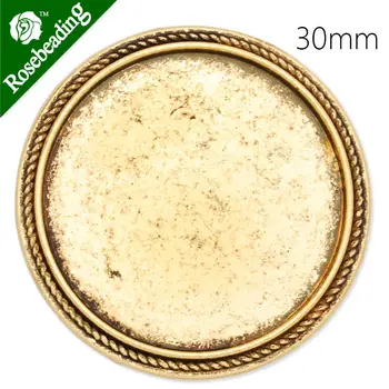 30mm antiguo broche de oro en blanco,broche bisel,cameo de configuración,aleación de zinc,plomo y níquel libre,se vende por 10pcs/lote-C4066 10506