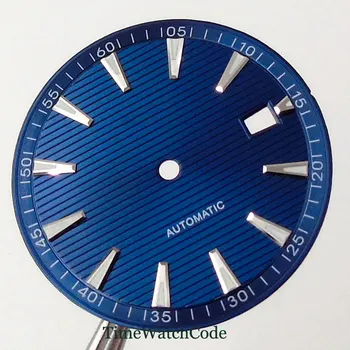 33.2 mm dial del reloj de las piezas estériles negro verde azul dial de ajuste para Japón el 24 de joyas NH35 NH36 de acero inoxidable Movimiento Luminoso