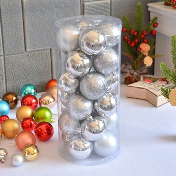 3cm 24pcs decoraciones de Navidad para la casa de las bolas de Navidad traje de plástico, bolas de árbol de Navidad Colgante новогодние украшения 2021 93075