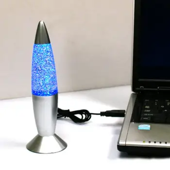 3D de Cohetes Múltiples de Cambio de Color de Lámpara de Lava del RGB LED del Brillo de la Fiesta de la Noche la Luz de la Navidad Regalo de la Mesilla de Noche de la Lámpara Azul,Blanco