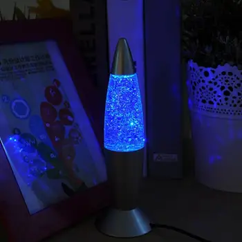 3D de Cohetes Múltiples de Cambio de Color de Lámpara de Lava del RGB LED del Brillo de la Fiesta de la Noche la Luz de la Navidad Regalo de la Mesilla de Noche de la Lámpara Azul,Blanco