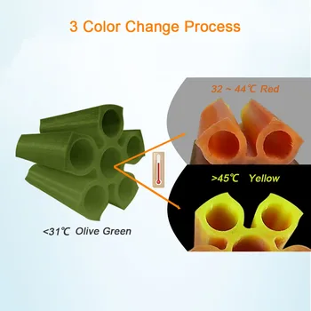 3D de la Temperatura de Cambio de Color de los Filamentos Gradiente de 1,75 Mm 1 kg de 10M 100G de Plástico Oliver Verde Rojo Amarillo Gris Blanco