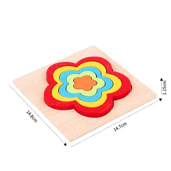 3D de Madera de la Forma Geométrica del rompecabezas de Rompecabezas del Juguete Educativo Temprano Aprendizaje de la Educación Montessori para Niños de dibujos animados de Lucha Divertido Juguete de Regalo