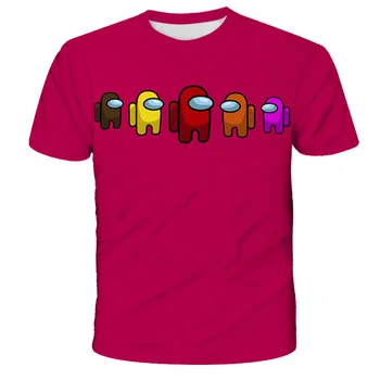 3D Juego Entre Nosotros Impreso T-shirt de Manga Corta Niños Niños Niñas Casual Tops Camisetas Niño Niños Colorida Camiseta